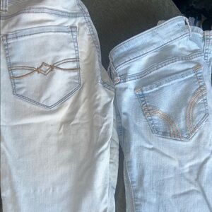 Stylish Women's Light Blue Jeans (Hollister/MUD) size 1 Bundle
